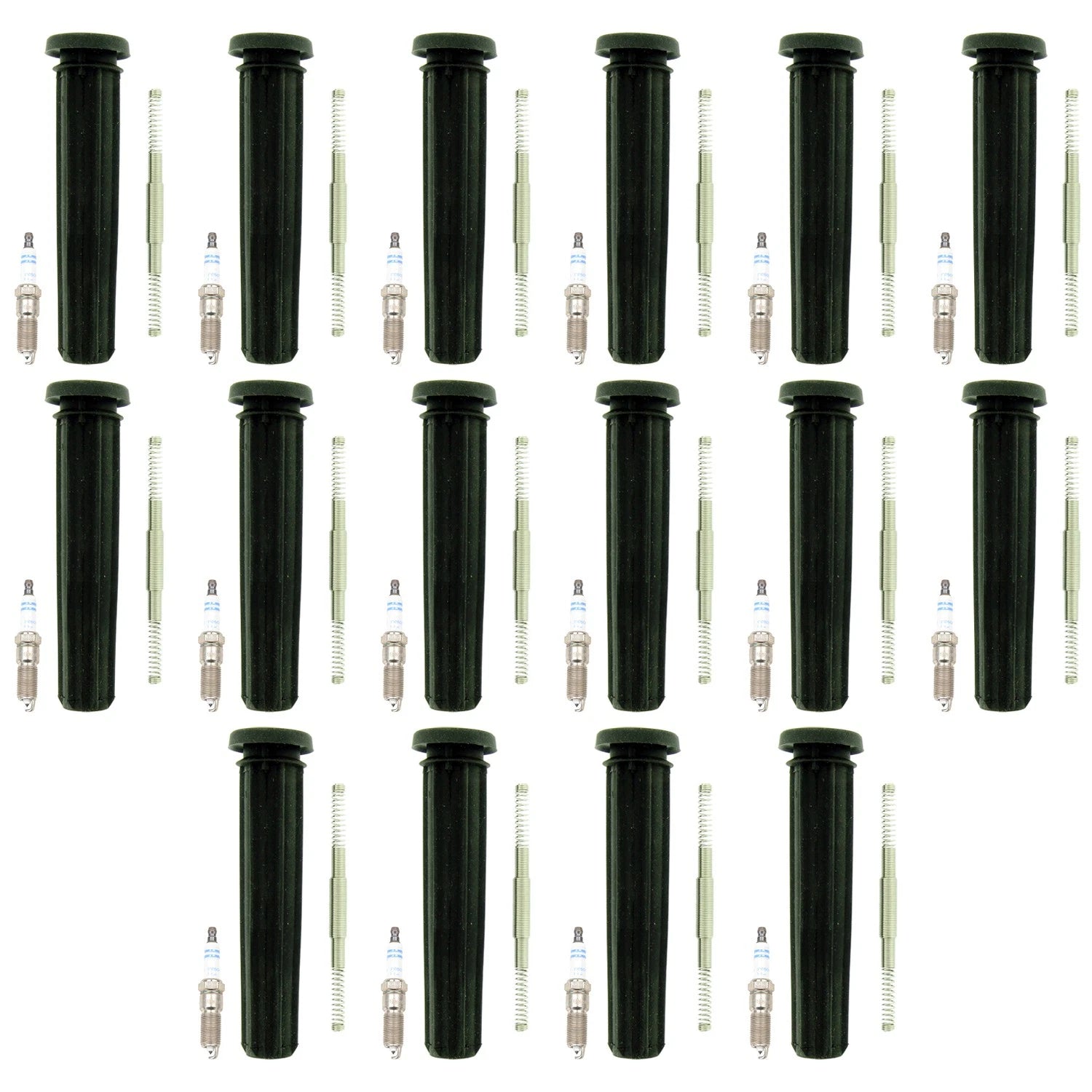 Set of 16 Bosch Platinum Spark Plugs & NGK Coil Boots for Grand Cherokee (2005–2010)
