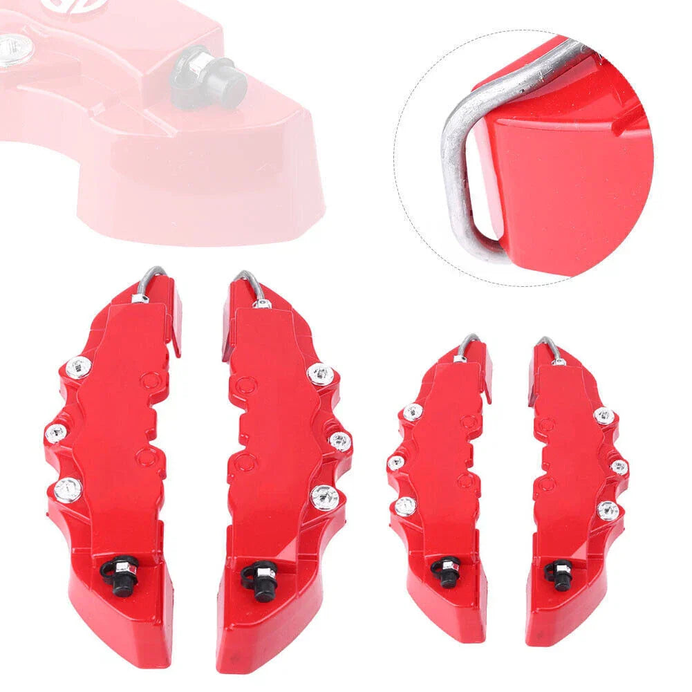 4 x Red Disc Brake Caliper Covers for Car 16-17" Wheels (2016-2017)