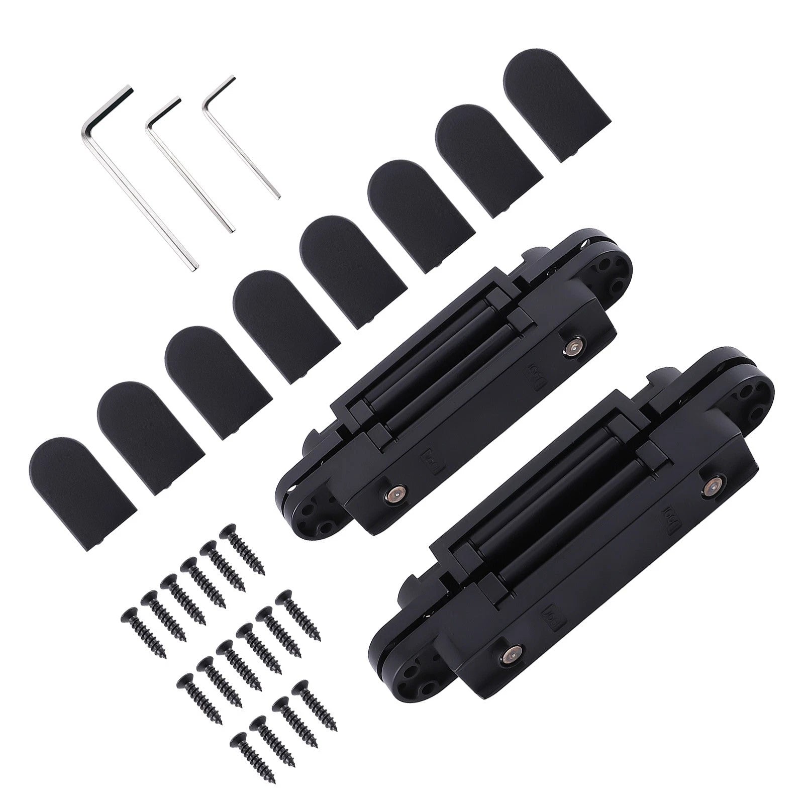 Set of 2 Hidden Door Hinges for Doors (7 Inch, Black)