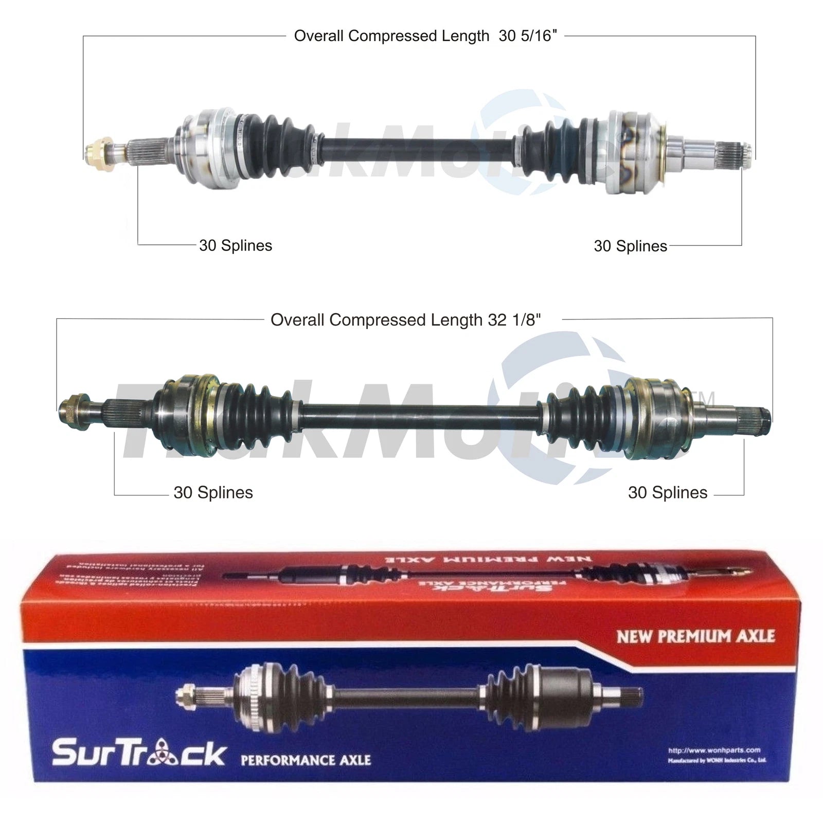 Set of 2 Rear CV Axle Shafts for Lexus IS250 (2006–2013)