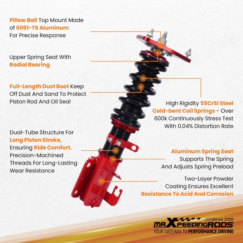 Coilover Lowering Kit for Nissan Altima (2013–2018) - 24 Level Damping