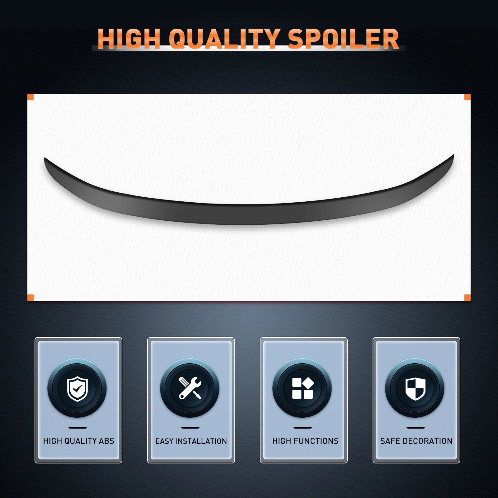 Matte Black Wing Spoiler for Toyota Corolla Sedan (2014-2019)