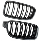 2 x Carbon Fiber Front Kidney Grilles for BMW 3 Series F30 F31 (2012-2018)