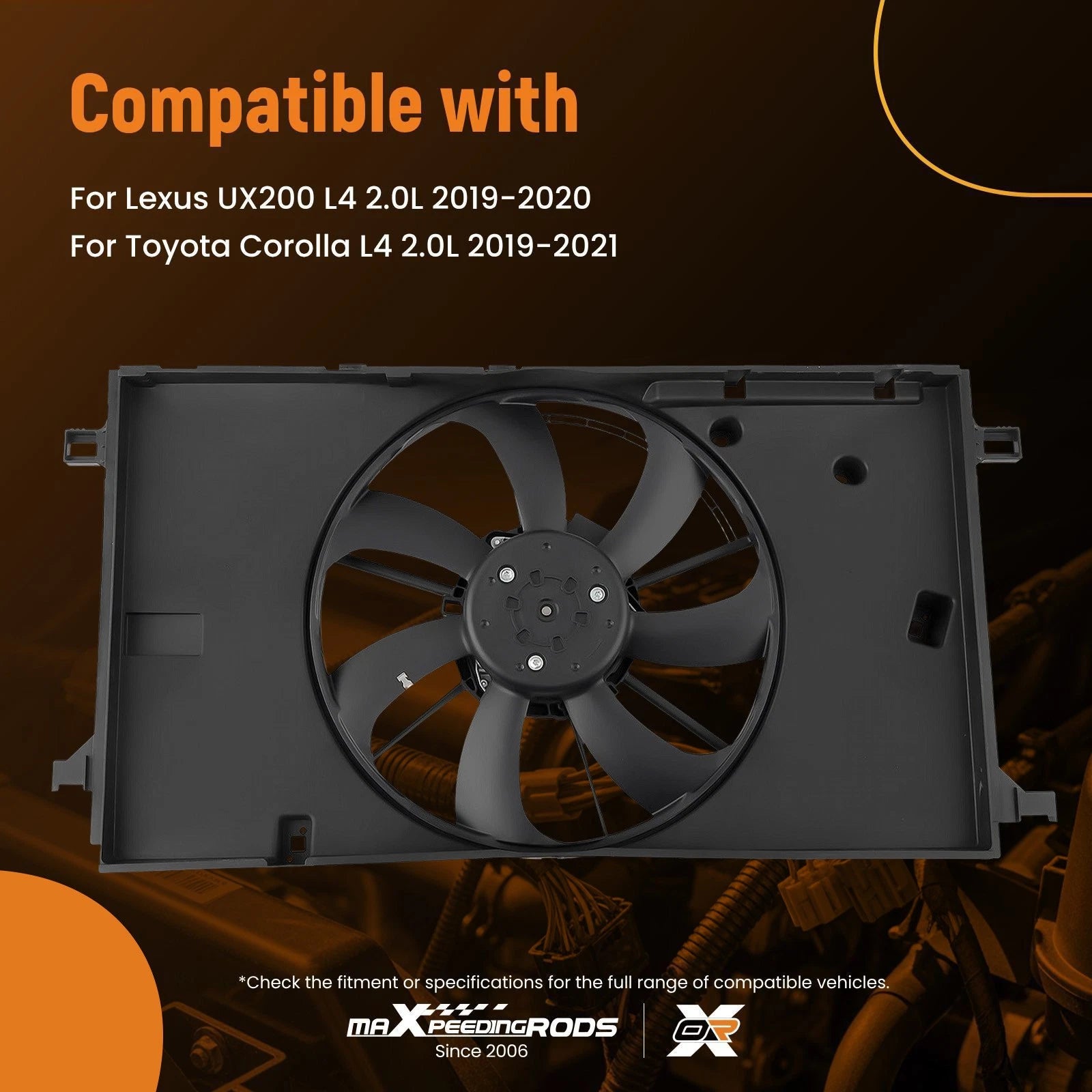 Radiator Fan Assembly with Brushless Motor for Lexus UX200 (2019-2023)