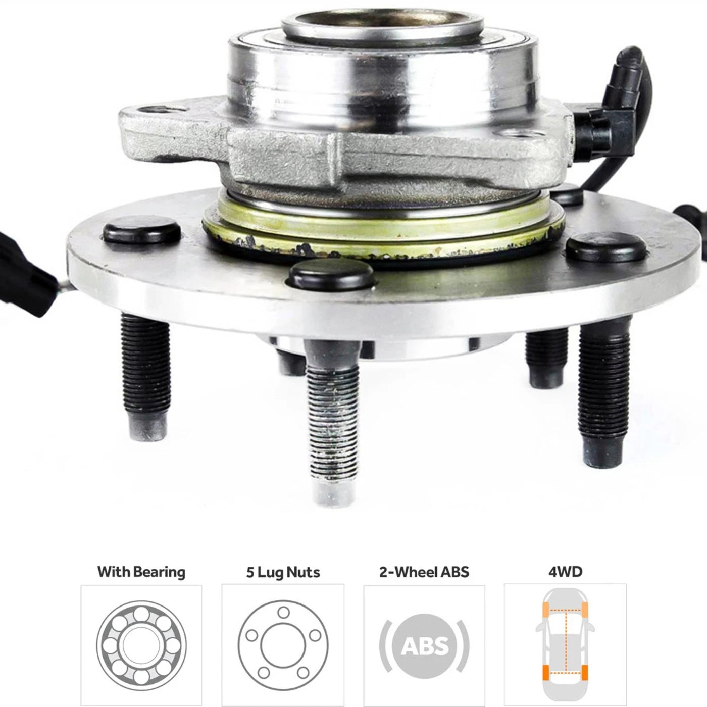 Wheel Hub Kit for Dodge Ram 1500 (2002–2005) Front Left Right 5 Lug ABS