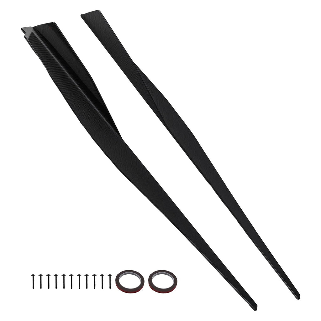Set of 2 Black Side Skirt Extensions for Corvette C8 (2020–2022) Carbon Look