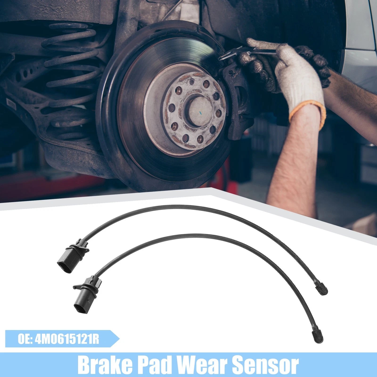 Front Brake Pad Sensor for Audi A4 A5 A6 A8 (2 Pcs) Plastic Rubber