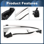 Front Left Door Handle for Kia K2 (2011–2016) - Silver Tone