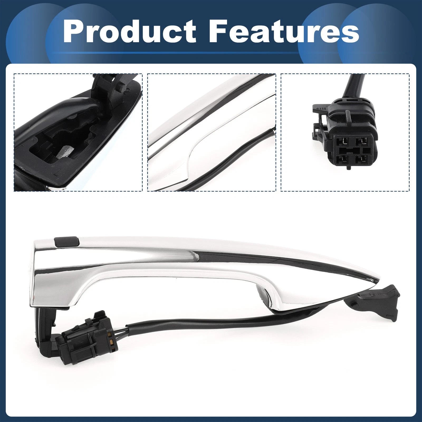 Front Left Door Handle for Kia K2 (2011–2016) - Silver Tone