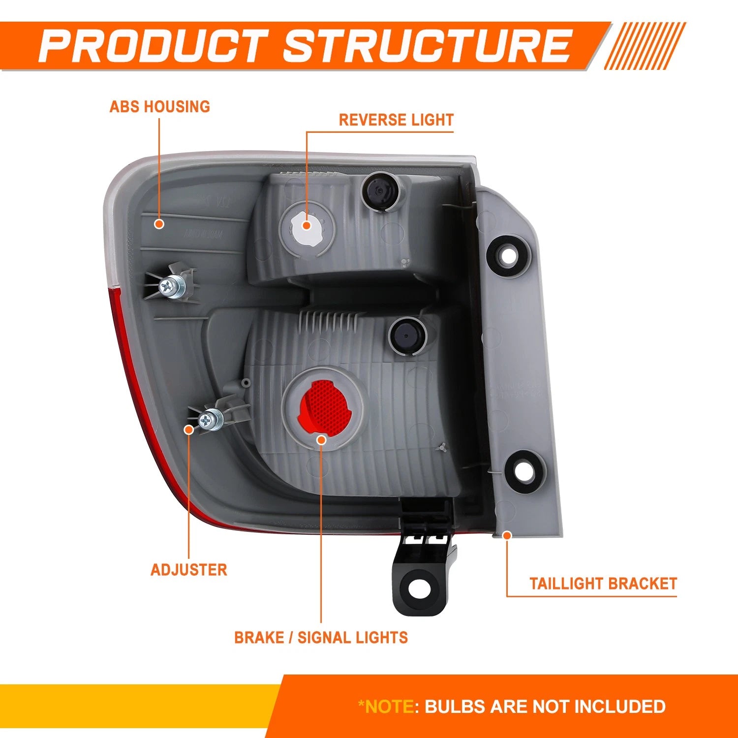 Passenger Side Chrome Red Outer Brake Taillight for Dodge Durango (2011–2013)