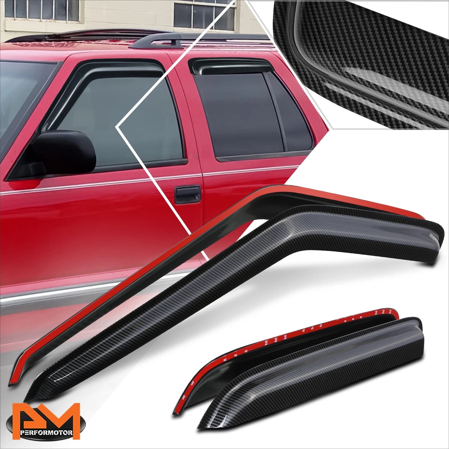 Set of 4 Tape-On Side Window Visors for Blazer Jimmy Bravada (1995–2005)