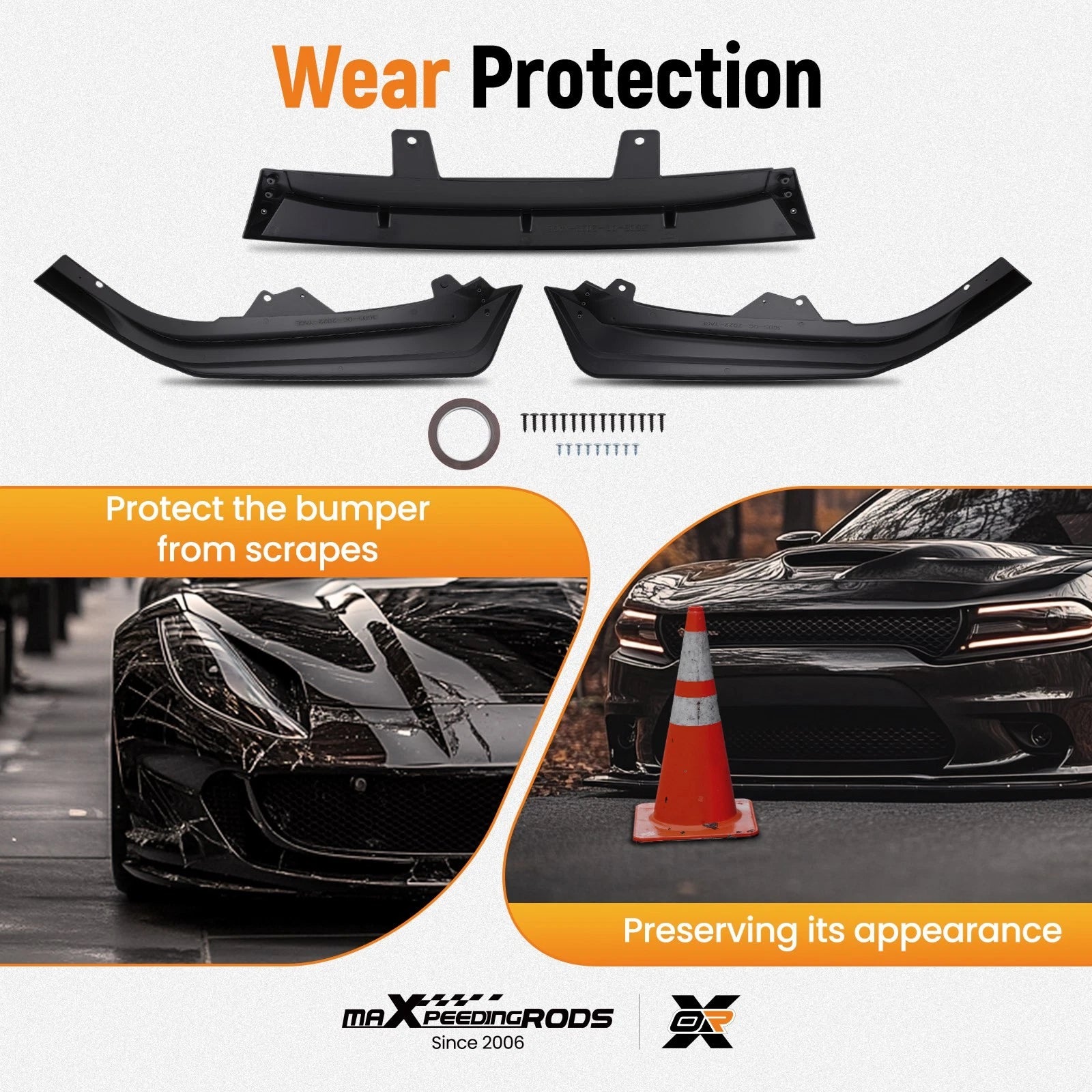Bumper Protection Guard for Honda Accord (2021–2022) Front Lower Black Plastic