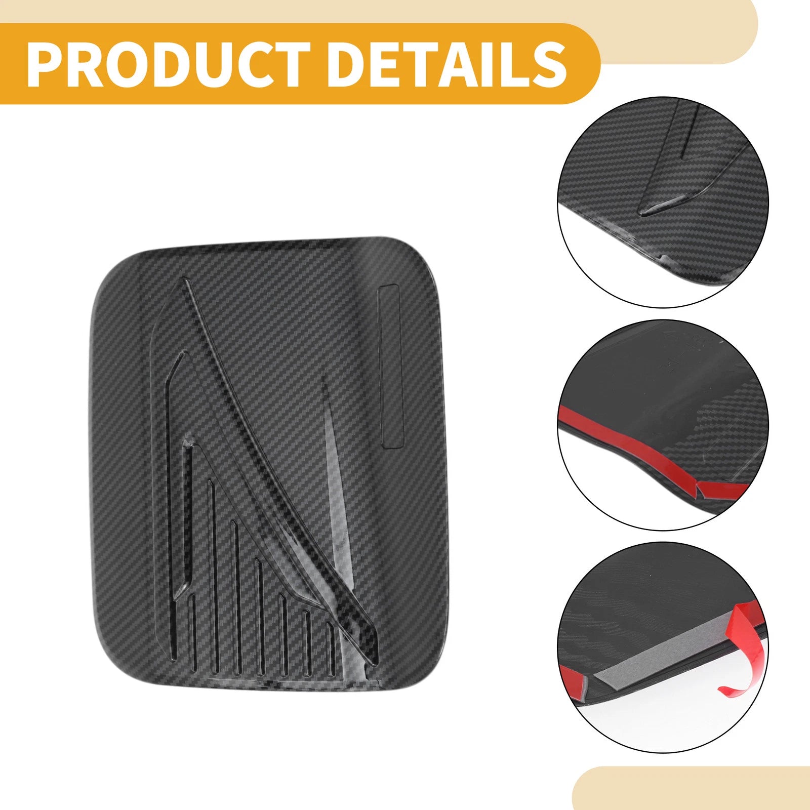 Fuel Tank Door Cap for Toyota Sienna (2022–2025) Carbon Fiber Black