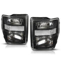 Black Housing Headlight Clear Corner Lamps for Ford F250/F350 Super Duty (2008–2010)
