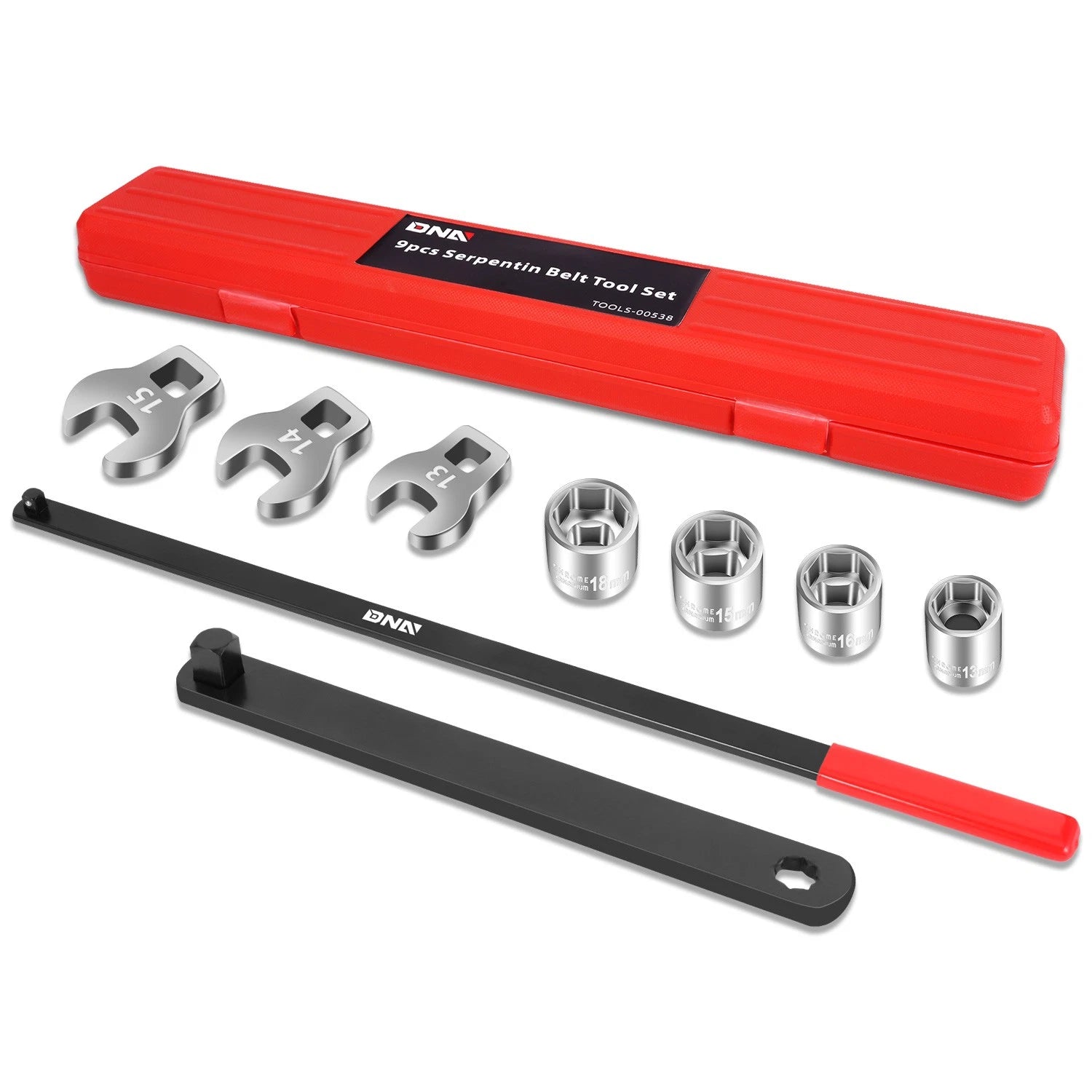 9-Pc Serpentine Belt Tool Set for Chrysler, Ford, GM