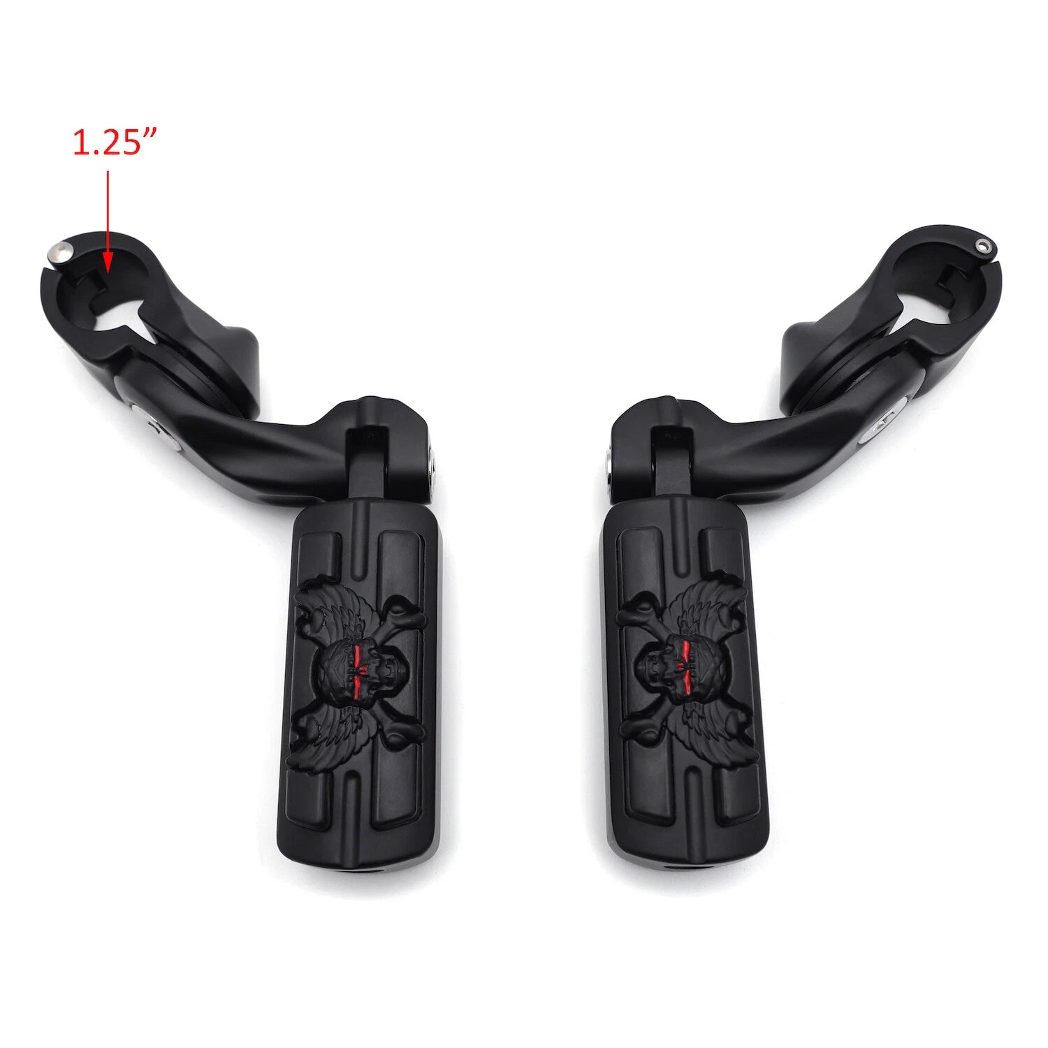 2.5" Black Pirate Skull Foot Peg Kit for Harley SuperLow XL883 (2011–2020)