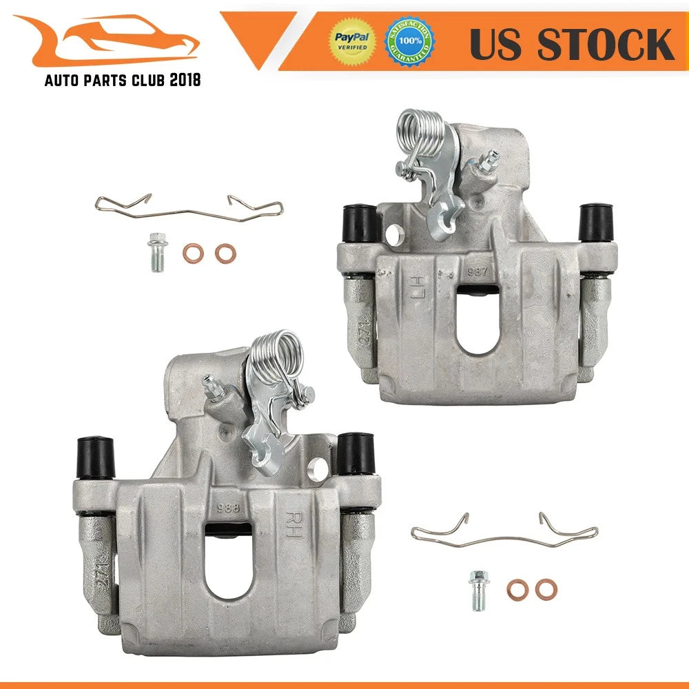 Rear Pair Brake Calipers w/Bracket for Ford EcoSport (2018-2020) & Focus (2012-2018)