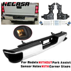 Chrome Rear Step Bumper Assembly for Chevy Silverado GMC Sierra 1500 (2014–2018)