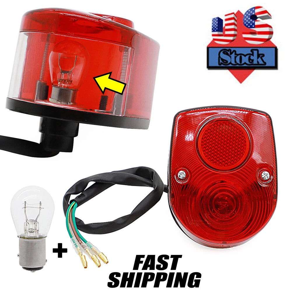Brake Tail Light for Honda CT70 Z50A SL70 SL90 SL100 SL125 SL350 (1970–1978) 33701-045-690 + Bulb