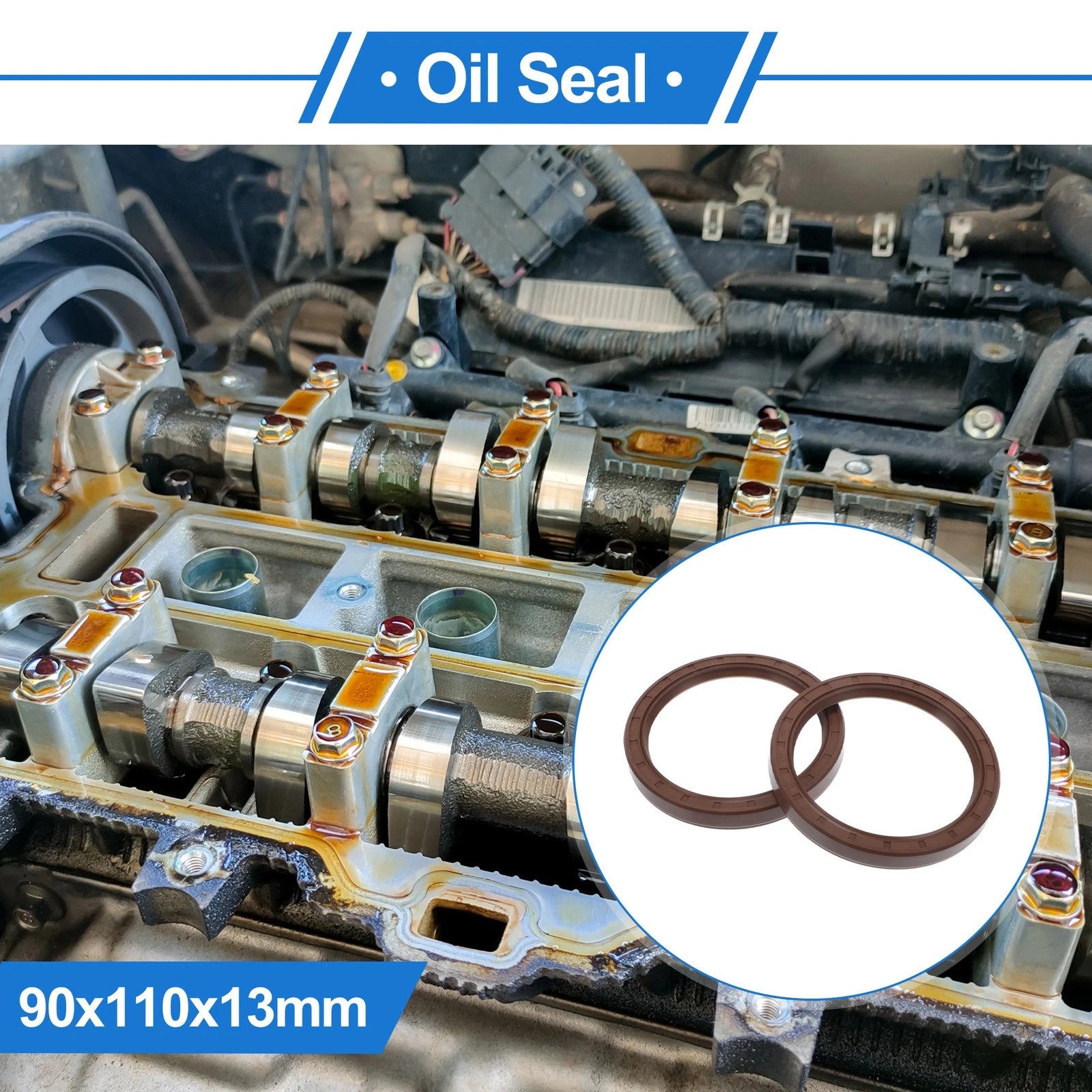 Set of 2 Oil Seal Rotary Shaft Seal FKM Rubber 90x110x13mm 683867305459 for [Make Model] ([YYYY–YYYY])