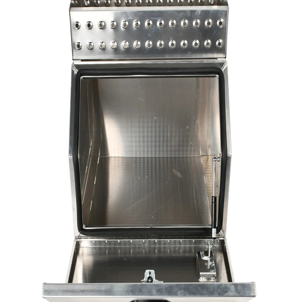 Aluminum Tool Box with Saddle Step for Semi Truck (28"x25"x24")