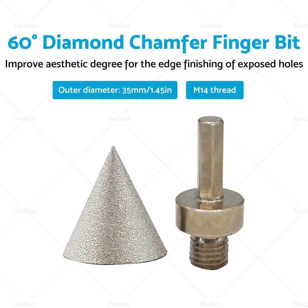 35mm Diamond Chamfer Finger Bit for Ceramic Tile Milling (60°)