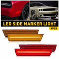 4X AUXITO Amber Red LED Side Marker Lights for Dodge Challenger (2008–2014)