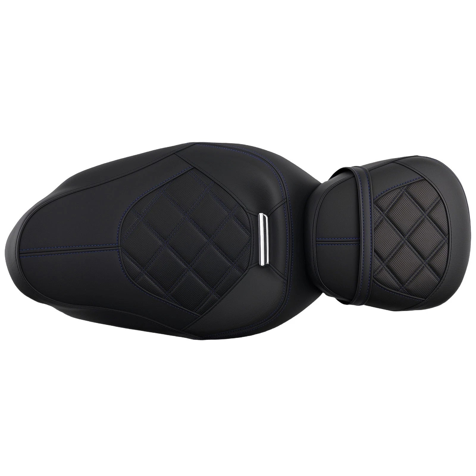 Set of 2 Black Blue Replacement Seats for Harley Touring Street Glide (2009–2022)