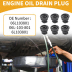 Oil Drain Plug Pan Thread Repair No.06L103801 for Audi A3 (2015–2020) 6 Pcs
