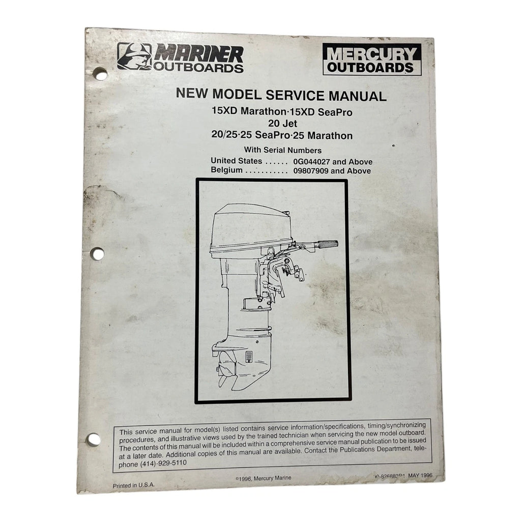 Service Manual for Mercury Mariner (1996) 90-826883R1