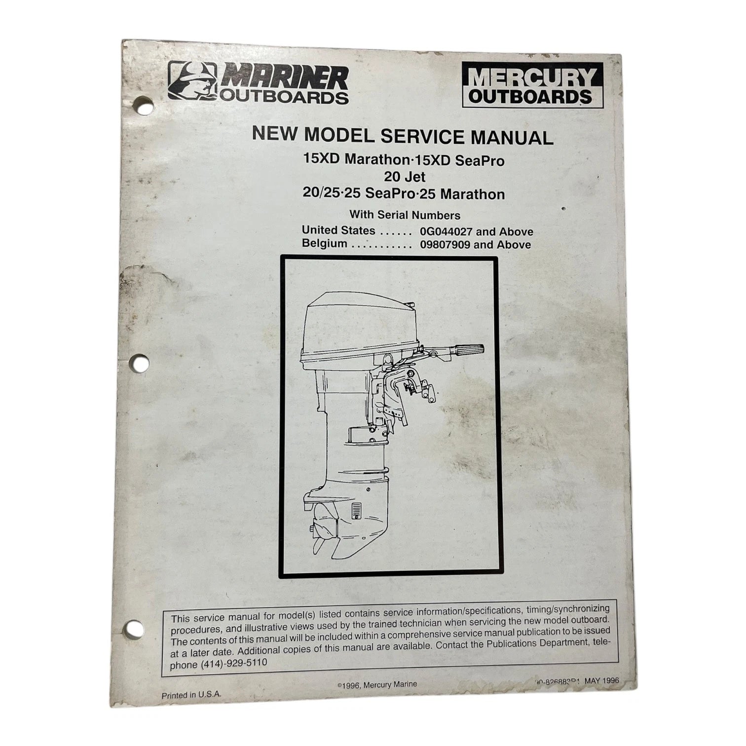 Service Manual for Mercury Mariner (1996) 90-826883R1