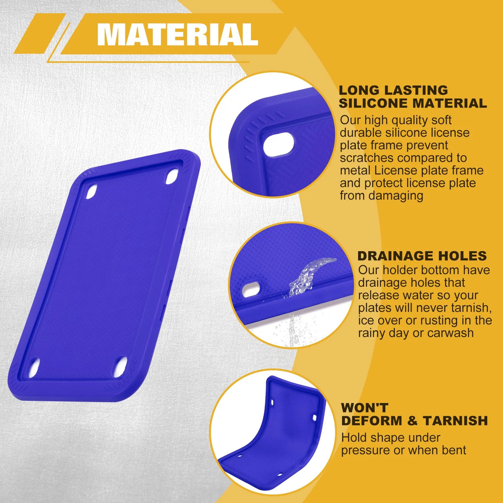 Silicone License Plate Frame for Blue Motorcycle (Universal) (2000-2000)