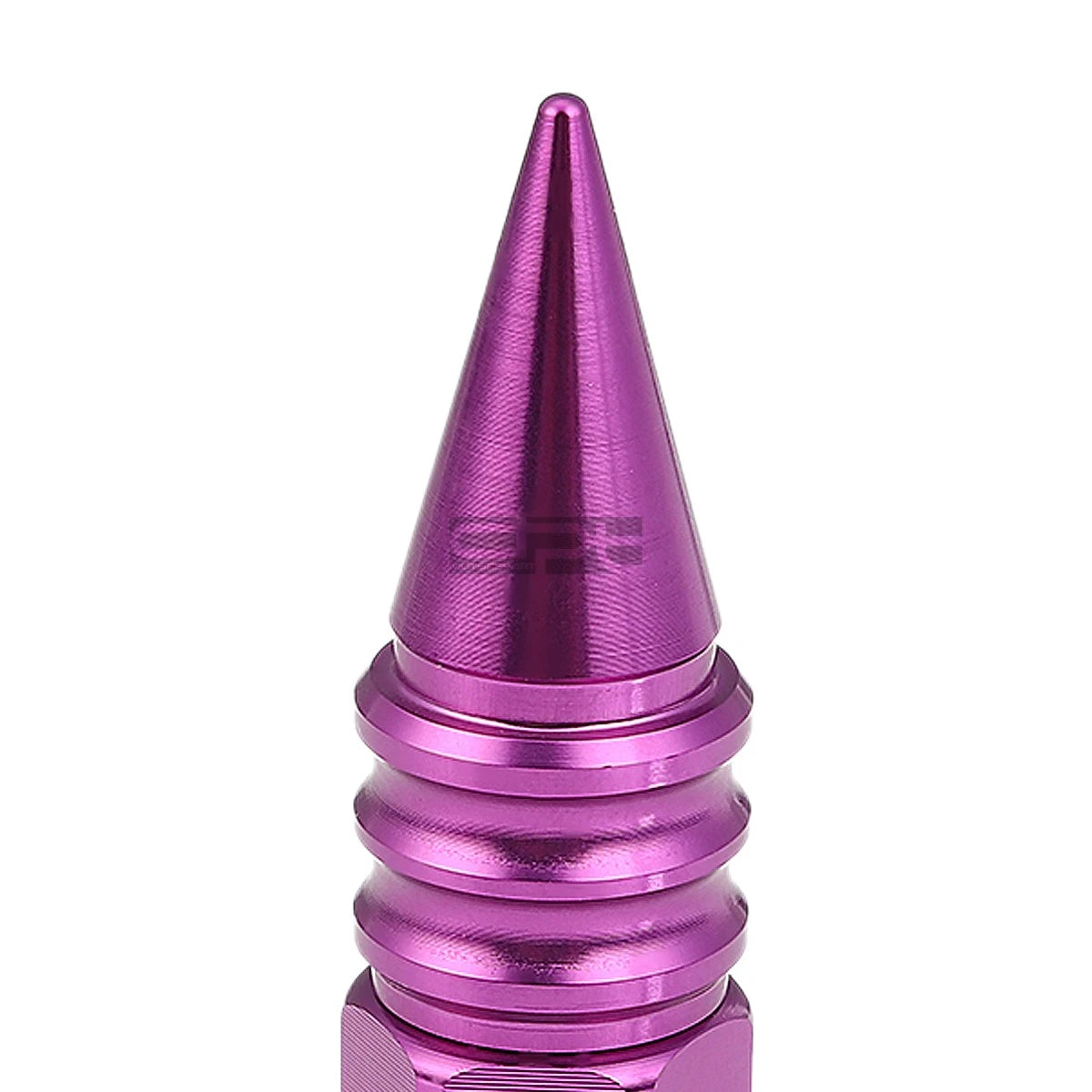 20X M12X1.5 107MM Tall 20MM OD Purple Aluminum Spike Cap Lug Nuts + Adapter