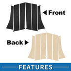 Set of 6 Door Pillar Window Trim for Mitsubishi Outlander (2011–2014) Black