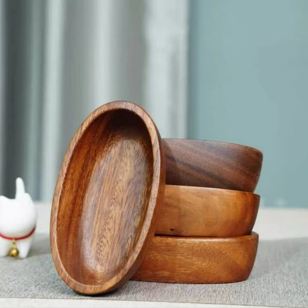 Japanese Walnut Wood Mini Boat Salad Bowl for Dining Table