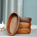 Japanese Walnut Wood Mini Boat Salad Bowl for Dining Table