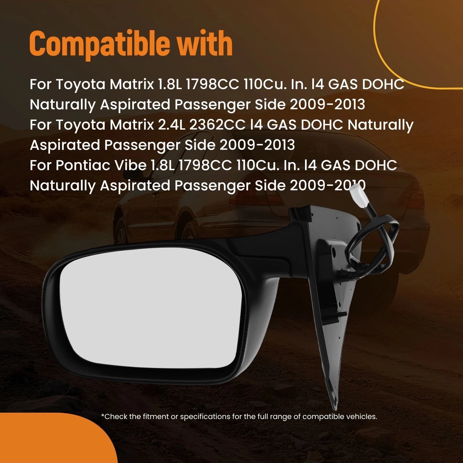 Power Side View Mirror Right for Toyota Matrix (2009–2013) 8790802890 Manual
