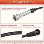 6X Spark Plug Wire Ignition Coil Cable No. 437998031B for Audi 80 100 200 (1980–1996)