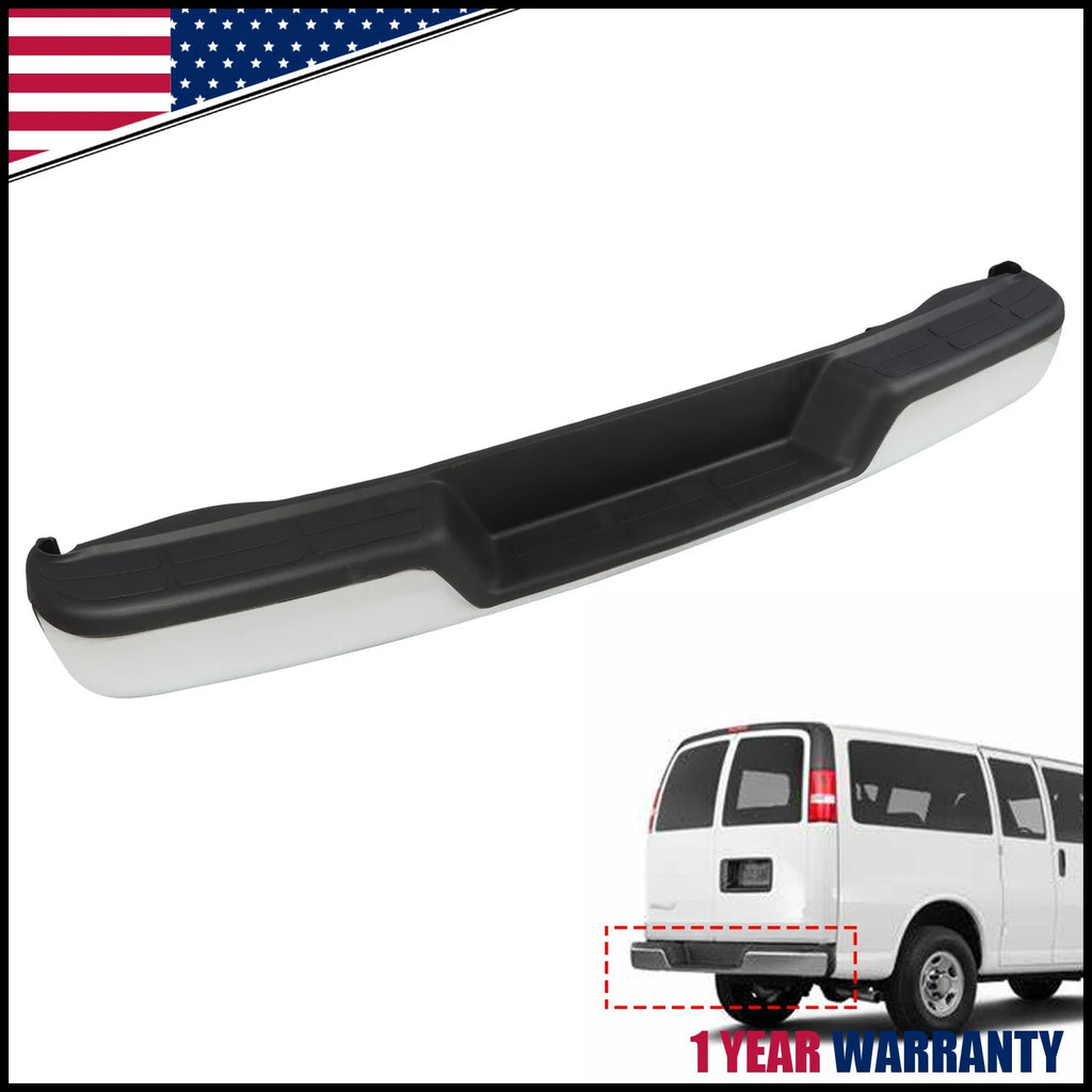 Chrome Rear Step Bumper for Chevy Express GMC Savana (1996–2023)