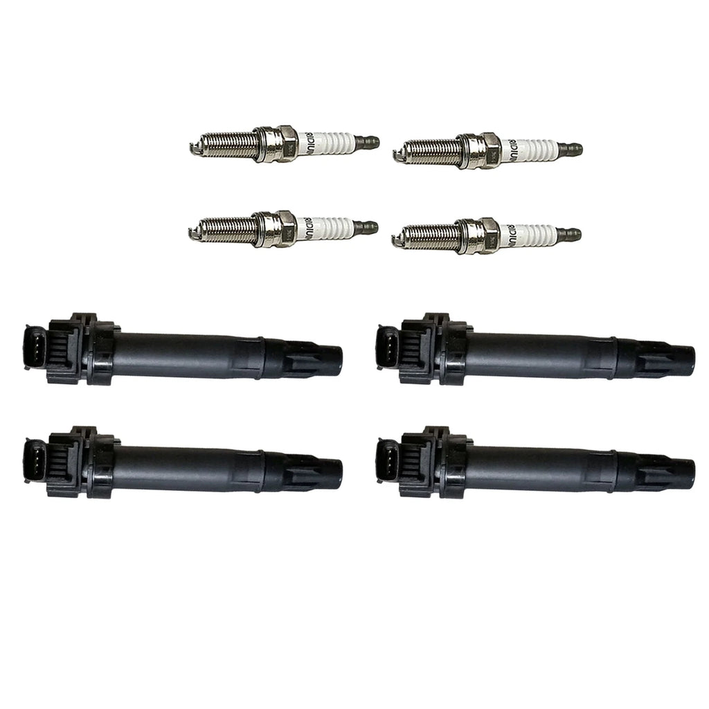 Set of 4 Ignition Coils & Spark Plugs for Chevrolet Spark (2013-2015)