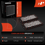 2X Activated Carbon Cabin Air Filter for Mercedes-Benz E320 (1996-2002)