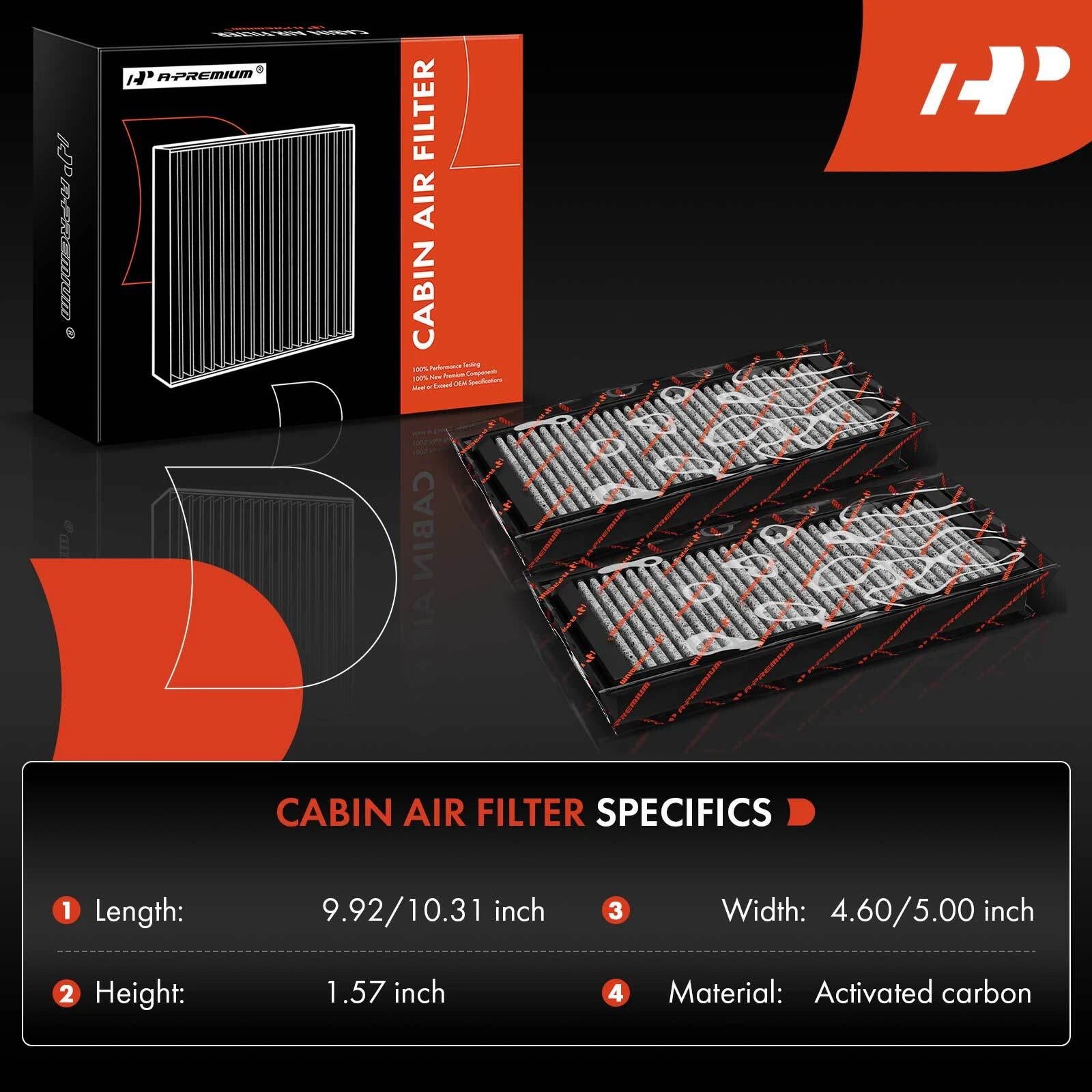 2X Activated Carbon Cabin Air Filter for Mercedes-Benz E320 (1996-2002)