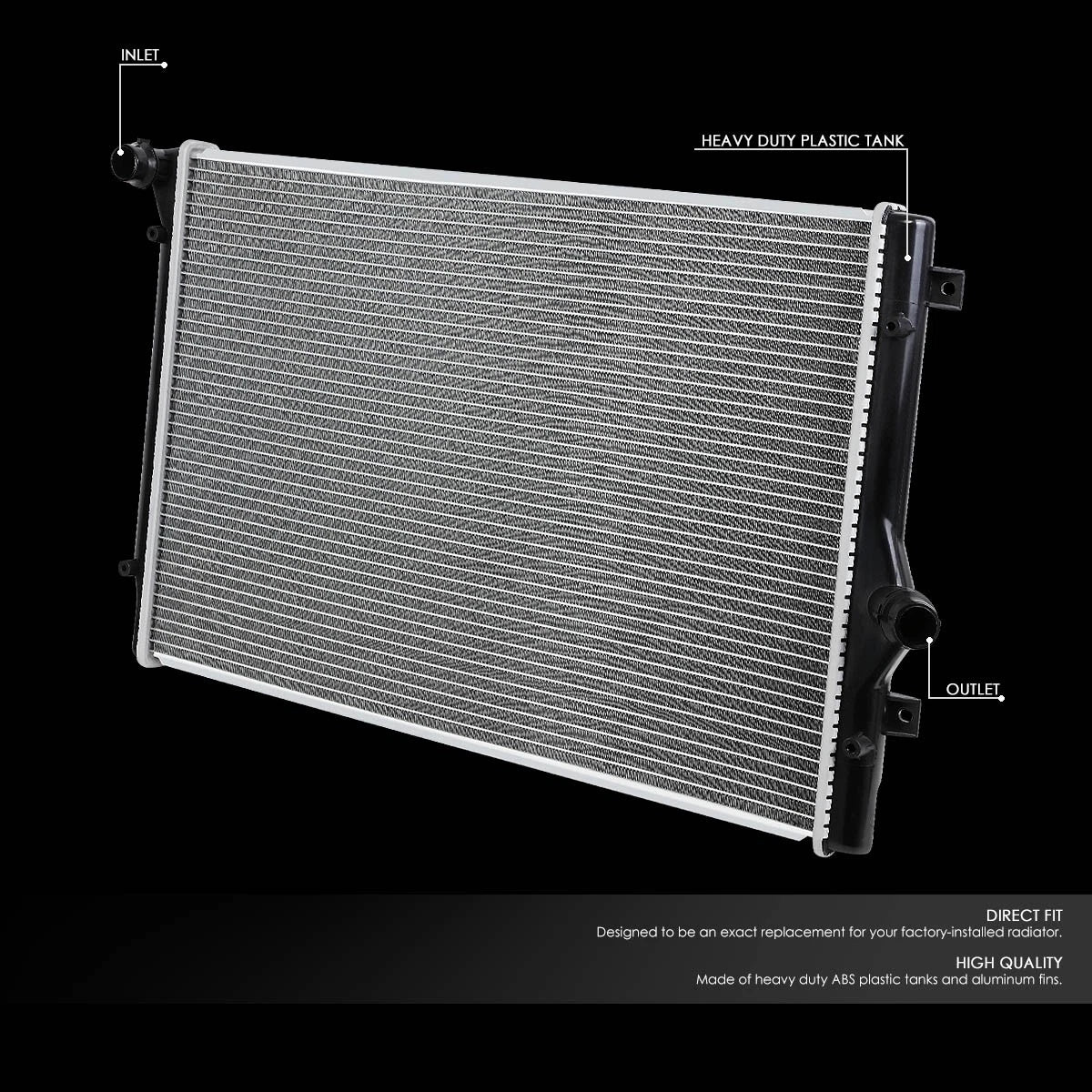 Aluminum Core Cooling Radiator DPI 2822 for Audi A3/TT, VW Golf/GTI/Jetta (2004–2015)