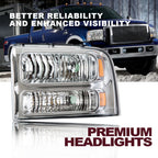 Headlights for Ford F250 F350 F450 F550 Super Duty (2005–2007)