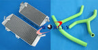 Aluminum Radiator & Green Silicone Hose for Kawasaki KX450F KXF450 (2006-2008)