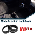 2X Media Volume Gear Shift Switch Knob Cover Ring for Ford Mach-E (2021–2024)