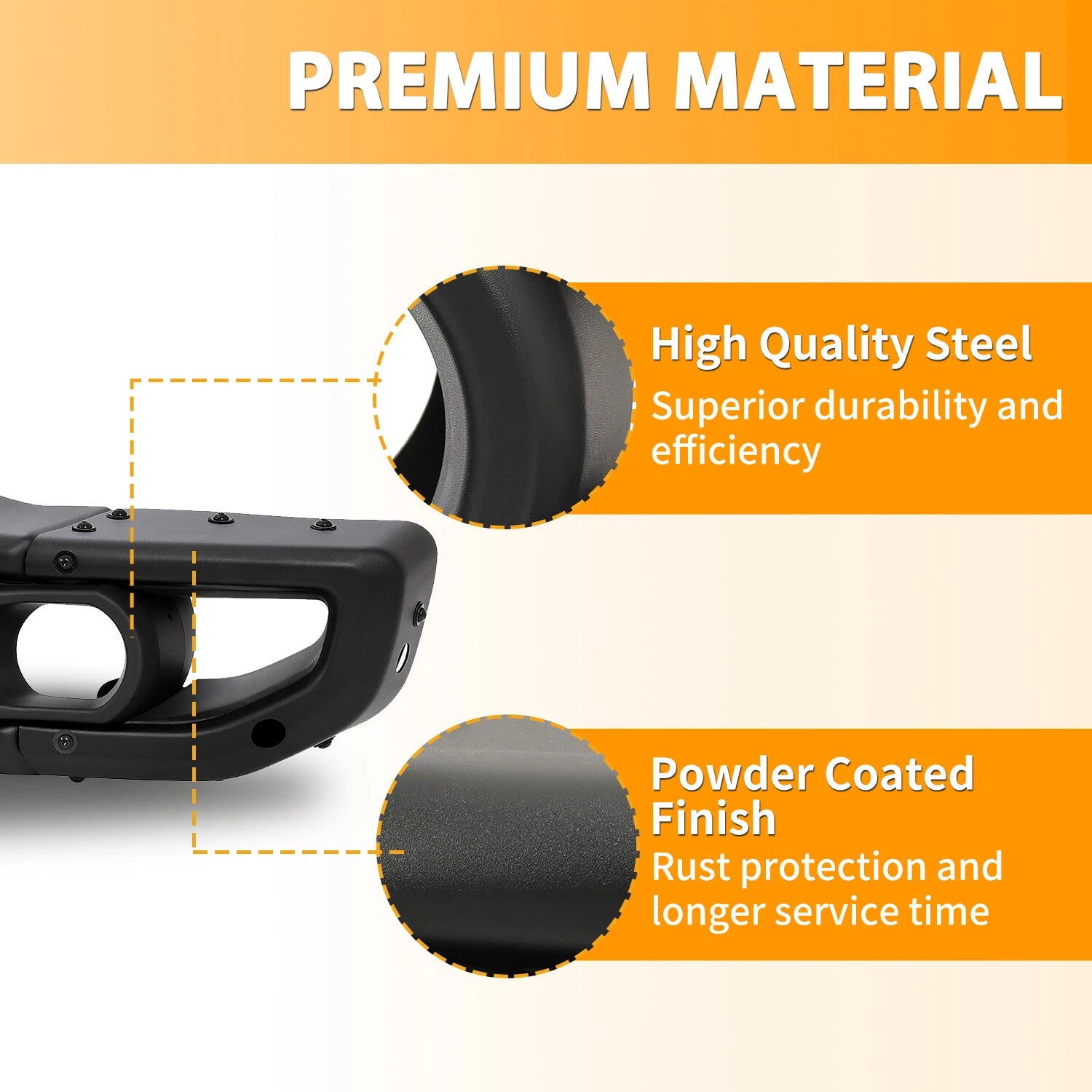 Front Black Bumper for Jeep JK Wrangler Rubicon (2007-2018)