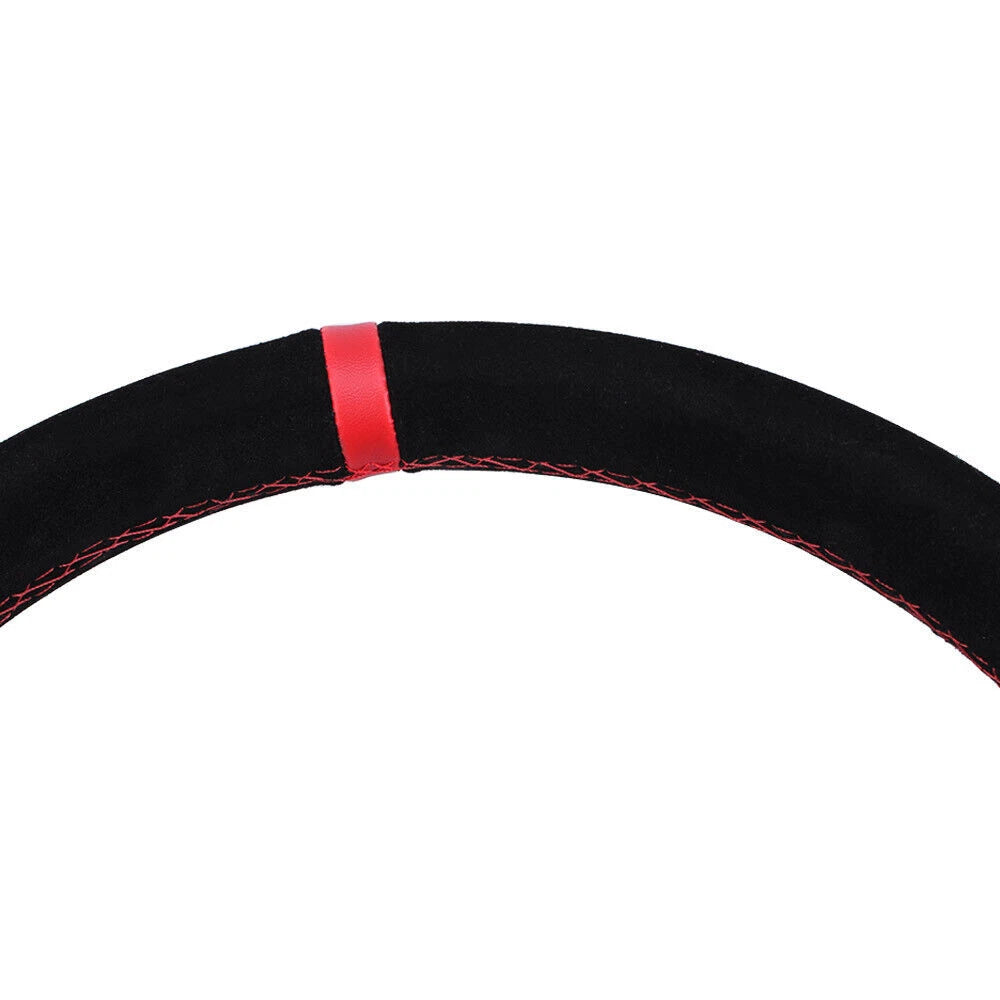 Steering Wheel 345mm Suede Leather Deep Dish for Universal Fit (Racing)