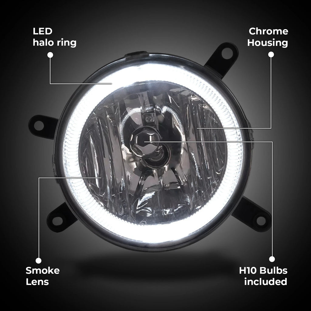 Smoke Lens LED Halo Fog Lights for Ford Mustang GT (2005–2009) RH & LH