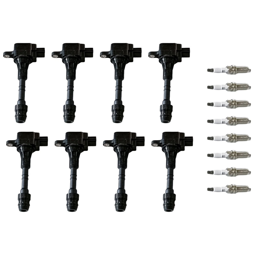 Set of 8 Ignition Coils & Iridium Spark Plugs for Nissan Armada TITAN (2004–2023)